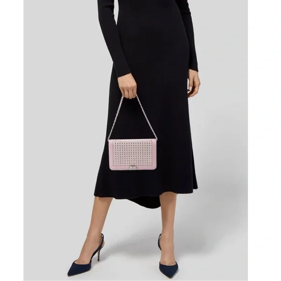 Chanel Pink, White and Silver Strass Boy Wallet on Chain Bag - Picture 2 of 4